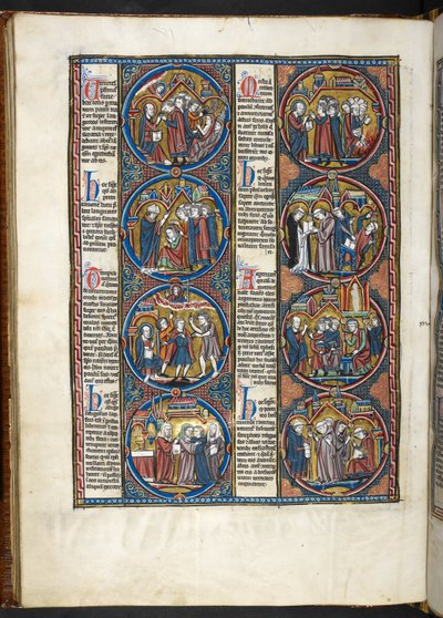KISASSZONY. Harley 1527, f.80v, miniatúrák a Biblia moralisée-ből (vellum) alkotó: French School