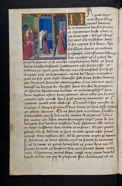 MS Hunter 252 068v oldal a száz új hírből, c.1461-62 alkotó: French School