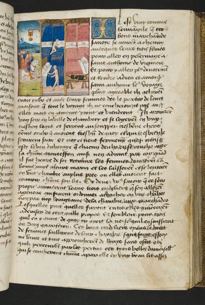 MS Hunter 252 070r oldal a száz új hírből, c.1461-62 alkotó: French School