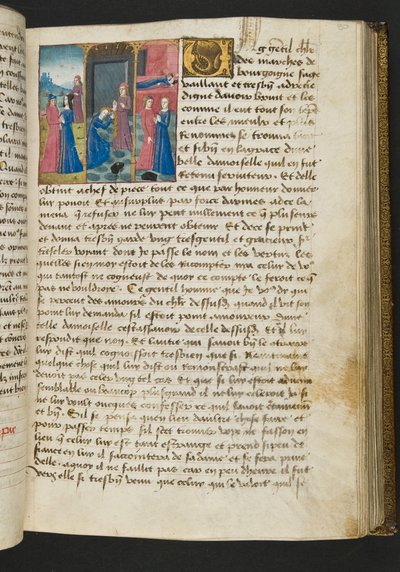 MS Hunter 252 080r oldal a száz új hírből, c.1461-62 alkotó: French School