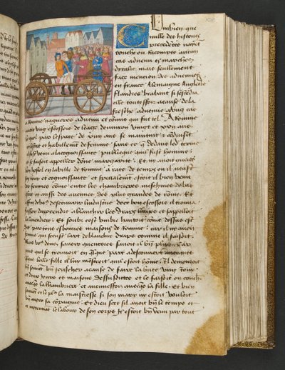 MS Hunter 252 108r oldal a száz új hírből, c.1461-62 alkotó: French School
