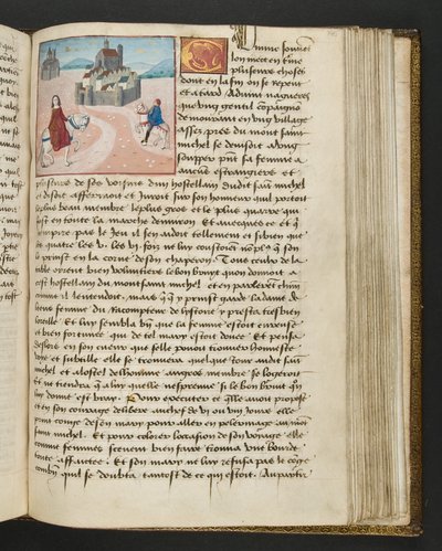 MS Hunter 252 145r oldal a száz új hírből, c.1461-62 alkotó: French School