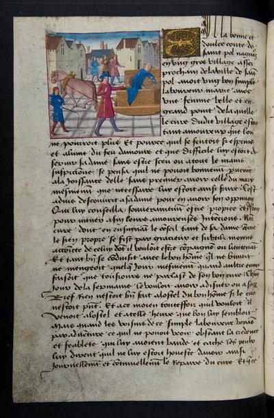 MS Hunter 252 157v oldal a száz új hírből, c.1461-62 alkotó: French School