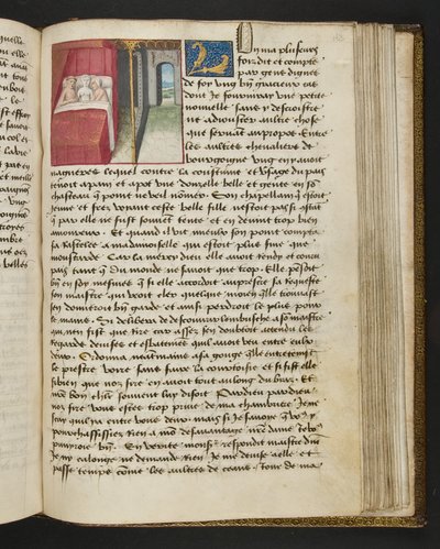 MS Hunter 252 163r oldal a száz új hírből, c.1461-62 alkotó: French School