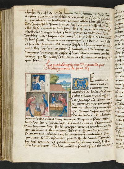 MS Hunter 252 175v oldal a száz új hírből, c.1461-62 alkotó: French School