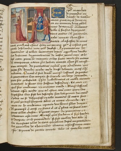 MS Hunter 252 189r oldal a száz új hírből, c.1461-62 alkotó: French School