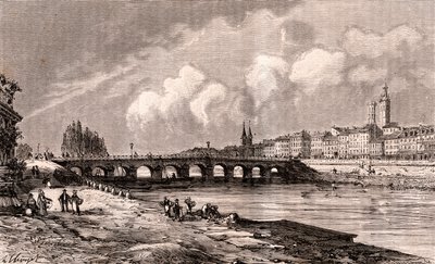 Macon - Bourgogne-Franche-Comte - V. A. Malt-Brown „La France illustrée: földrajz, történelem, statisztikai igazgatás” című metszete. 1884 alkotó: French School