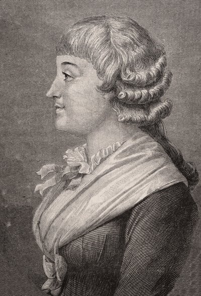 Madame Roland, Rambert nyomán Stephane Pannemaker (1847-1930) metszete, Louis Blanc (1811-82) "Histoire de la Revolution Francaise" című művéből alkotó: French School