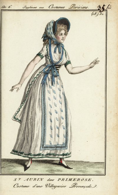 Madame de St. Aubin Primerose jelmezben. alkotó: French School