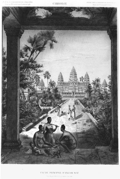 Angkor Wat főhomlokzata, illusztráció az Atlas du voyage d