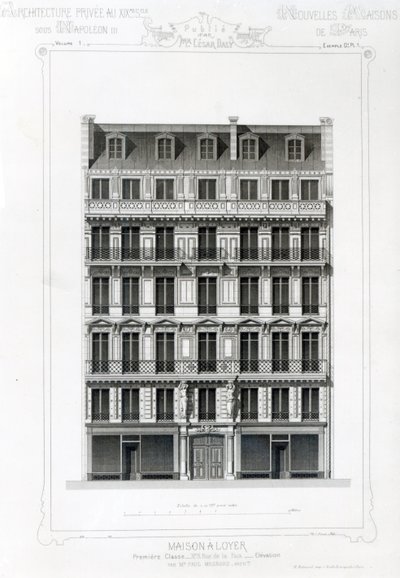 Kiadó ház, No. 3 Rue de la Paix, Párizs; Magánépítészet a C19. sz alkotó: French School