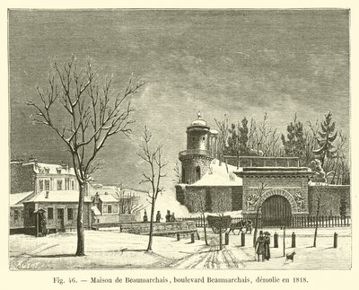 Maison de Beaumarchais, Boulevard Beaumarchais, 1818-ban lebontották alkotó: French School
