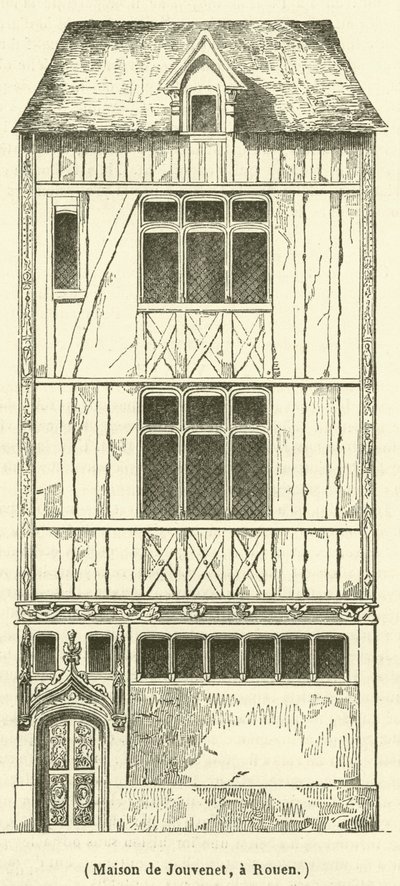 Jouvenet háza, Rouen (metszet) alkotó: French School