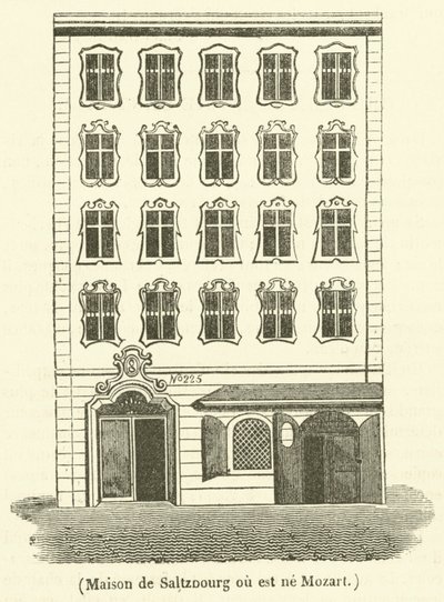Saltzburg ház, ahol Mozart született (metszet) alkotó: French School