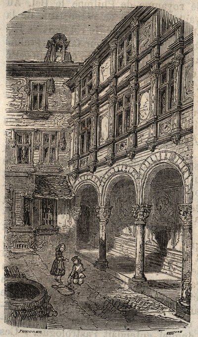 A ház Agnes Sorel vagy Hotel Euverte-Hatte (1524) Orleansban – metszet Victor Duruy (1811-1894) „Histoire de France”-jában – 1882 alkotó: French School