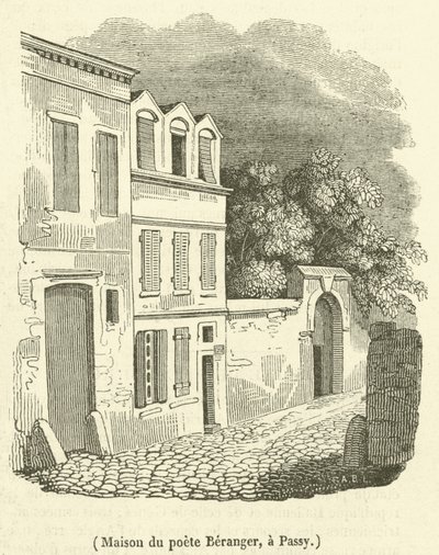 Beranger költő háza Passyban (metszet) alkotó: French School