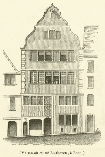 Maison ou est ne Beethoven, a Bonn (metszet) alkotó: French School