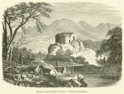 Ház, ahol Paoli született, Korzikán (metszet) alkotó: French School