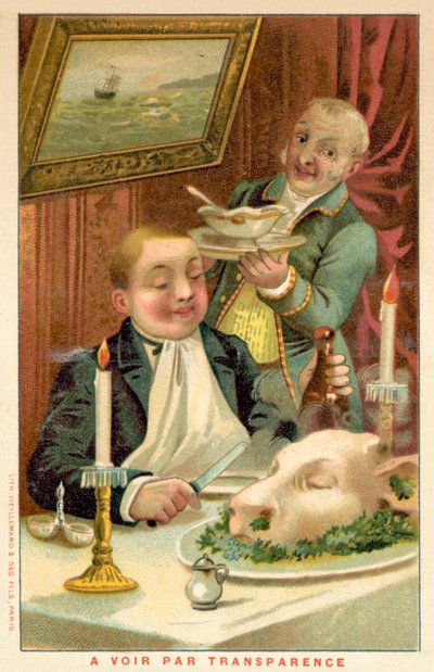 Ember vacsorázik (chromolitho) alkotó: French School