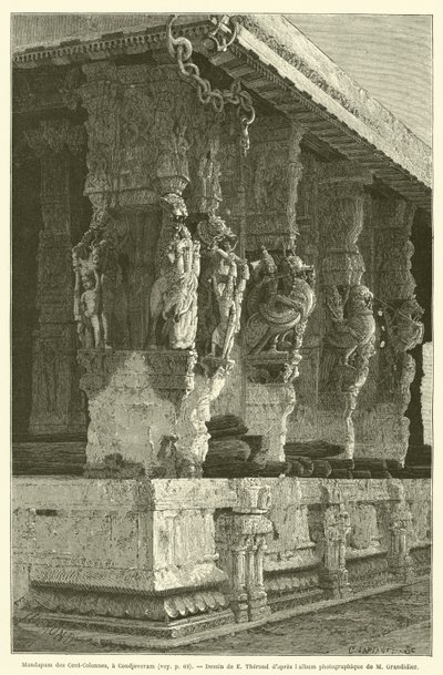 A száz oszlop mandapamja, Condjeveramban (metszet) alkotó: French School