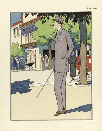 Mans Suit, írta Marc-Luc, pub. 1923 (pochoir print) alkotó: French School