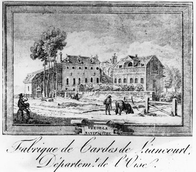 Gyártás, Duke de la Rochefoucauld Liancourtban; Liancourt vonósgyára, Oise megye. alkotó: French School