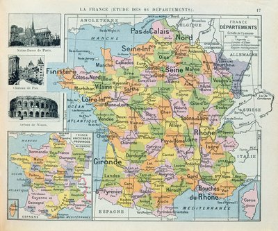 Franciaország térképe, c. 1914 alkotó: French School