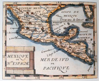 Mexikó vagy Új-Spanyolország térképe, 1625 alkotó: French School