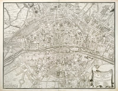 Párizs térképe, Jean de la Caille Párizs atlaszából, 1714 alkotó: French School