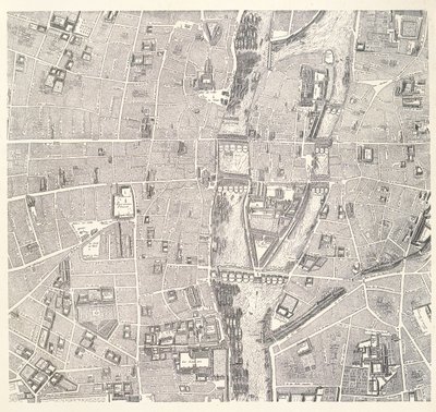 Párizs térképe Île de la Cité-vel, Jean de la Caille Párizs atlaszából, 1714 alkotó: French School