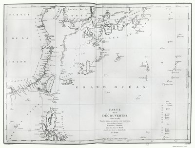 A Dél-kínai-tenger térképe, La Perouse útitervéből alkotó: French School
