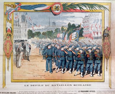 Az iskolazászlóaljak menetelése 1882. július 14-én alkotó: French School