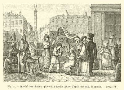 Madárséta, Place du Chatelet, 1820, Marlet írása után alkotó: French School