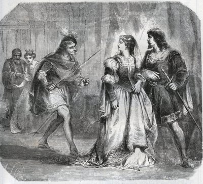 Marguerite de Baviere, Burgundia hercegnője (1363-1423) és Isabeau királyné (Isabelle, Erzsébet) Baviere-ben (1371-1435) elválasztja I. Valois Lajost, Orléans hercegét (1372-1407) és Jean Sans Ppeurt (Burgundy hercegét) 1371-1419), akik a kormányért harcol alkotó: French School