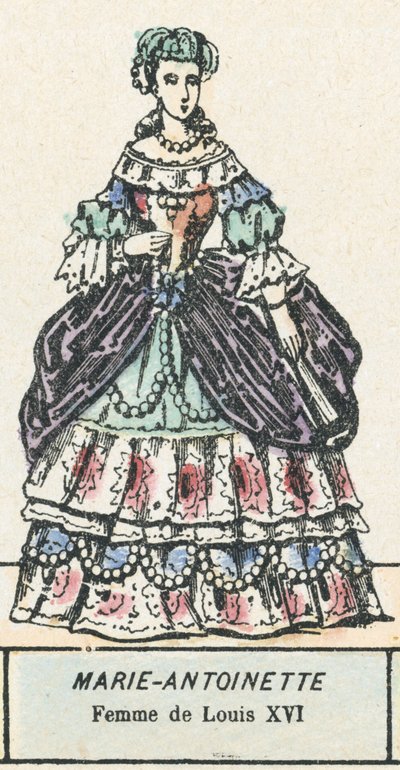 Marie Antoinette, XVI. Lajos felesége (színes metszet) alkotó: French School