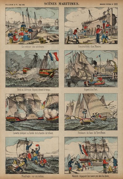 Tengeri jelenetek (színes metszet) alkotó: French School
