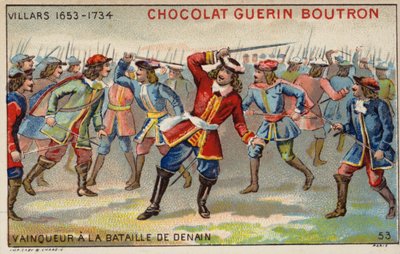 Villars marsall megnyerte a denaini csatát (chromolitho) alkotó: French School