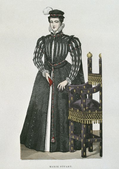 Mária skót királynő (1542-87), egy miniatűr másolata a Recueil de Gaignieresből alkotó: French School
