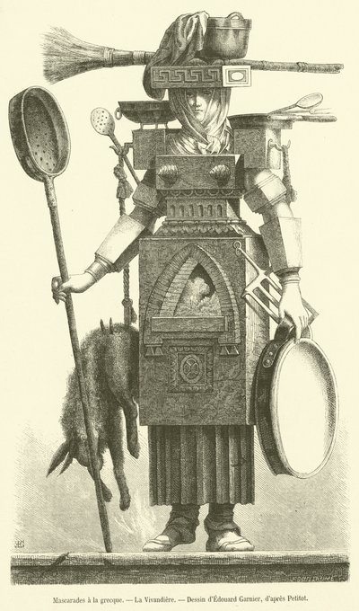 Görög maskarák, La Vivandiere (metszet) alkotó: French School