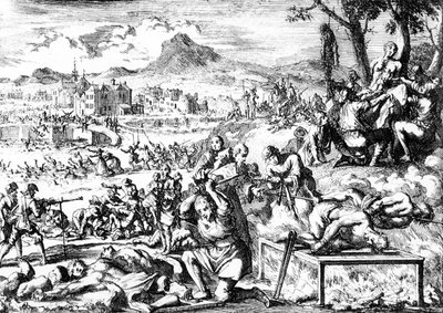 Mészárlás Írországban 1644-ben, 1685 körül alkotó: French School