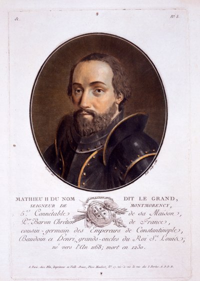 Mathieu II de Montmorency, a Nagy férfiak, jeles nők és emlékezetes francia alanyok portréiból, 1787-92. alkotó: French School