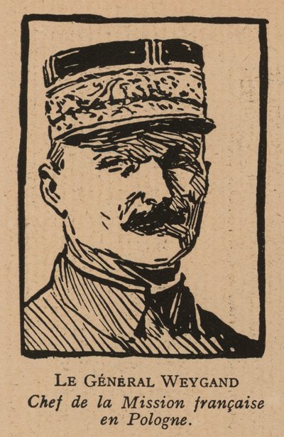 Maxime Weygand, francia tábornok, a második lengyel köztársaság támogatására küldött szövetségközi misszió tagja a lengyel-szovjet háborúban, 1920-ban (lithó) alkotó: French School