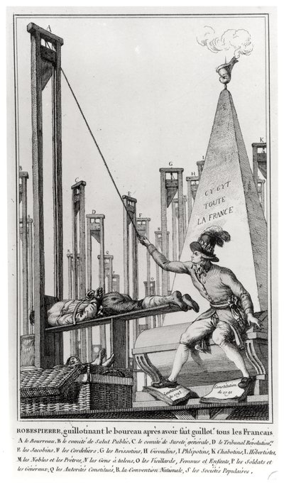 Maximilien de Robespierre (1758-94) A hóhér kivégzése alkotó: French School
