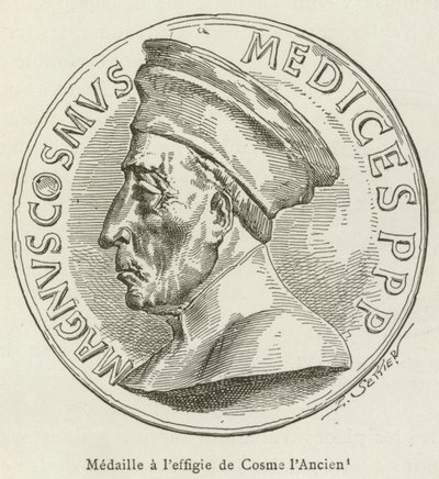 Érem Cosmo the Elder képmásával (metszet) alkotó: French School
