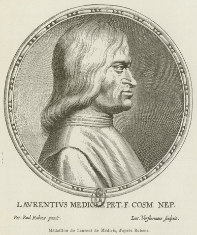 Medaillon de Laurent de Medici (metszet) alkotó: French School