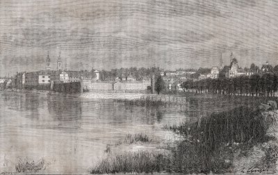 Melun - Ile-de-France - V.A. Malt-Brown „La France illustrée: földrajz, történelem, statisztikai igazgatás” című metszete. 1884 alkotó: French School