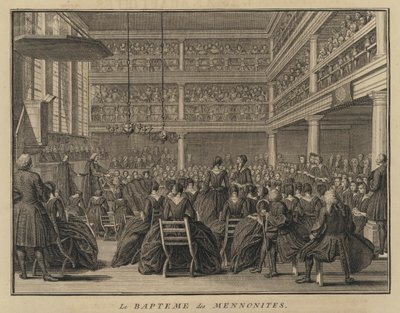 Mennonita keresztelő szertartás (metszet) alkotó: French School