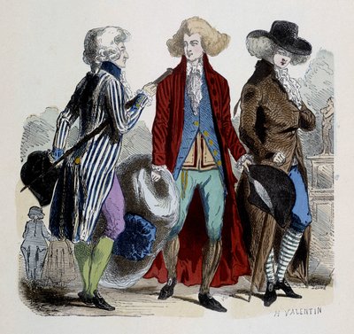 Férfidivat Párizsban 1787-ben. alkotó: French School