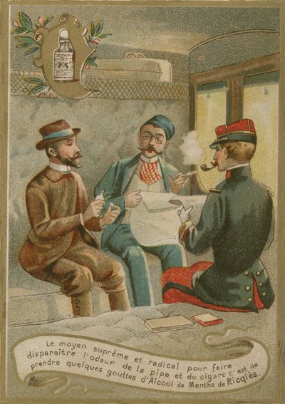 Menthe de Ricqles, kereskedelmi kártya alkotó: French School