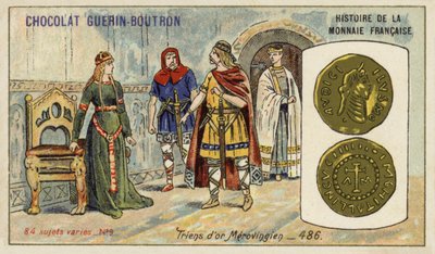 Meroving arany triének, 486 (chromolitho) alkotó: French School